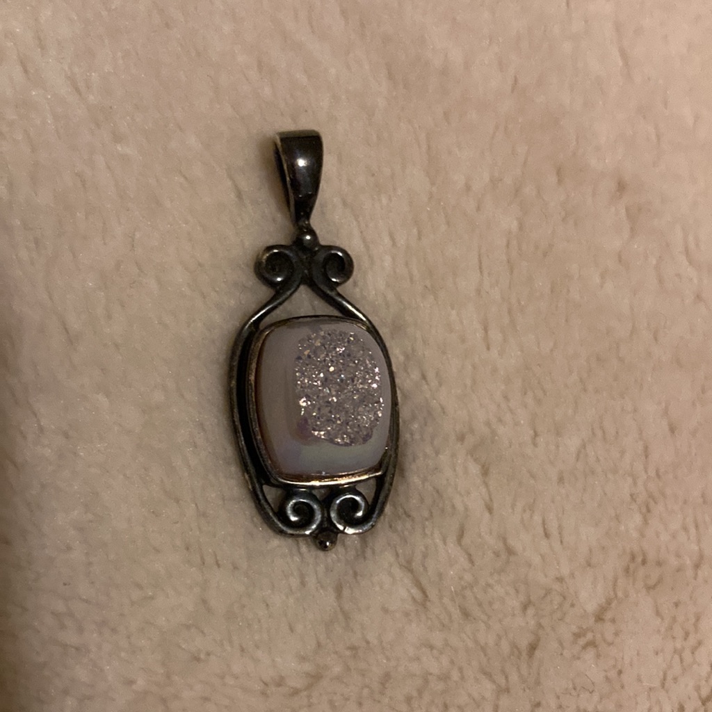 Purple Druzy Stone Pendant 18$